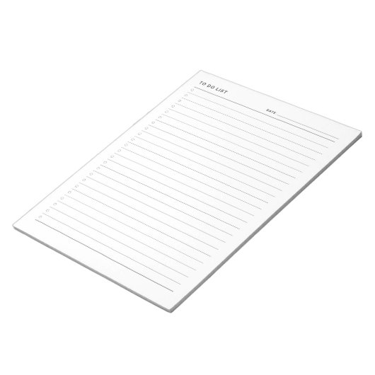 Eenvoudige minimalistische dagelijkse to-do lijst notitieblok (Schuin)