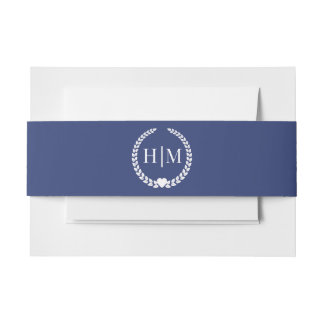 Eenvoudige Minimalistische Donkere Denim Blauwe Mo Uitnodigingen Wikkel