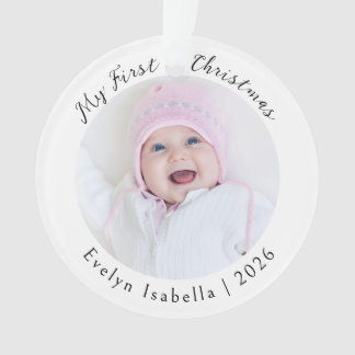 Eenvoudige Minimalistische Elegante Baby's Eerste Ornament