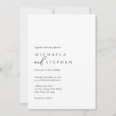 Eenvoudige Minimalistische Elegante Bruiloft Kaart (Voorkant)