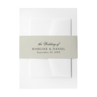 Eenvoudige Minimalistische Elegante Saliegroene Fo Uitnodigingen Wikkel