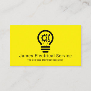 Eenvoudige Minimalistische Elektricien Licht Lamp Visitekaartje