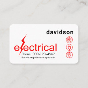 Eenvoudige Minimalistische Elektrische Bliksemflit Visitekaartje