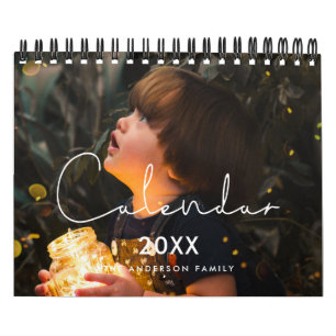 Eenvoudige minimalistische familie 2026 foto kalender