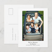 Eenvoudige minimalistische foto Verticaal Wit Bewe Aankondigingskaart (Voorkant / Achterkant)