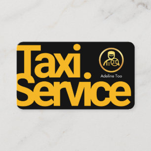 Eenvoudige Minimalistische Gele Taxi Dienst Visitekaartje