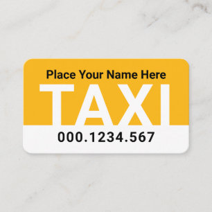 Eenvoudige Minimalistische Gele Taxi Dienst Visitekaartje