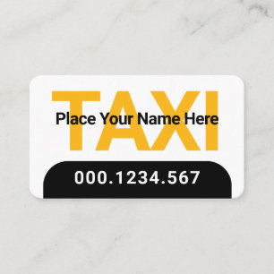 Eenvoudige Minimalistische Gele Taxi Dienst Visitekaartje