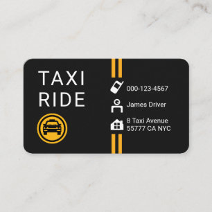 Eenvoudige Minimalistische Gele Taxi Lijnen Visitekaartje