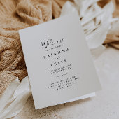 Eenvoudige minimalistische gevouwen bruiloft programma