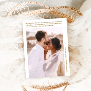 Eenvoudige Minimalistische Gouden Vlucht Huwelijks Briefkaart