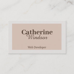 Eenvoudige minimalistische grijs bruin pastel webo visitekaartje