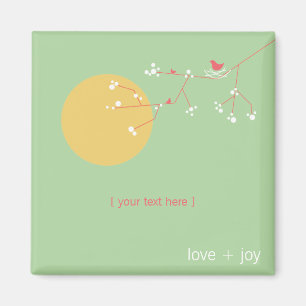 Eenvoudige minimalistische grillige nestvogels & f magneet