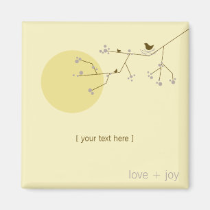 Eenvoudige minimalistische grillige nestvogels & f magneet