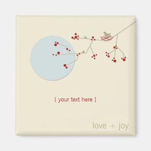 Eenvoudige minimalistische grillige nestvogels & f magneet