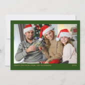 eenvoudige minimalistische groene foto feestdagenkaart (Voorkant)