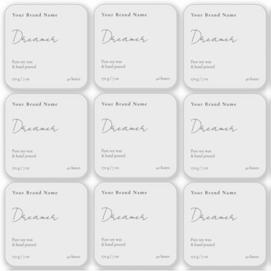 Eenvoudige minimalistische heldere Sticker Kandlep (Voorkant)