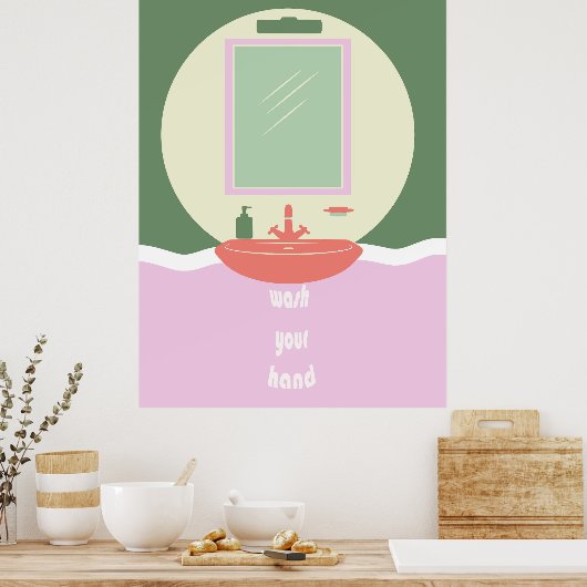 Eenvoudige minimalistische herinnering voor handwa poster (Keuken)