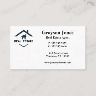 Eenvoudige minimalistische huis Logo makelaar Visitekaartje