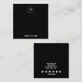 Eenvoudige minimalistische Kaarten voor zwart beel Vierkante Visitekaartje (Voorkant / Achterkant)