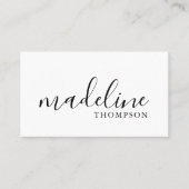 Eenvoudige minimalistische kalligrafie QR-code Visitekaartje (Voorkant)