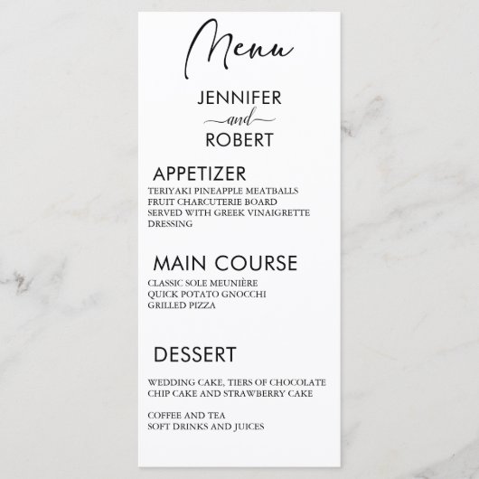 Eenvoudige minimalistische kalligrafie rustieke br menu (Voorkant)