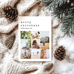 Eenvoudige Minimalistische Kerst Familie Fotocolla Feestdagenkaart
