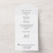 Eenvoudige minimalistische klassieke bruiloft all in one uitnodiging (Binnen)