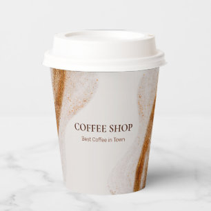 Eenvoudige Minimalistische Koffiezaak Papieren Bekers