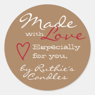 Eenvoudige minimalistische laptop met liefdeshars ronde sticker