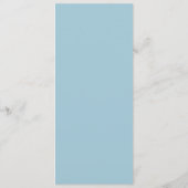 Eenvoudige Minimalistische Lichtblauwe Menukaart (Achterkant)