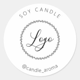 Eenvoudige Minimalistische Logo Kaars Verpakking Z Ronde Sticker