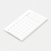 Eenvoudige minimalistische maandelijkse planner en post-it® notes (Schuin)