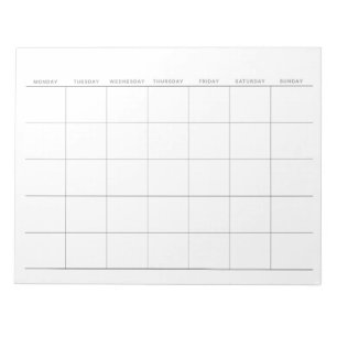 Eenvoudige minimalistische maandelijkse planner notitieblok