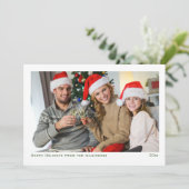 eenvoudige minimalistische moderne familiefoto feestdagenkaart (Staand voorkant)