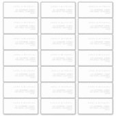 Eenvoudige Minimalistische Moderne Gastadreslabels Sticker (Voorkant)