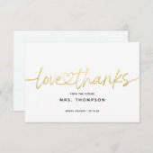 Eenvoudige Minimalistische Moderne Script Bruiloft Bedankkaart (Voorkant / Achterkant)