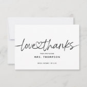 Eenvoudige Minimalistische Moderne Script Bruiloft Bedankkaart (Voorkant)