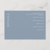 Eenvoudige Minimalistische Moderne Stof Blauwe Hu Informatiekaartje (Voorkant)