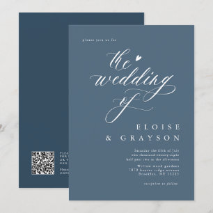 Eenvoudige minimalistische moderne stoffige blauwe kaart