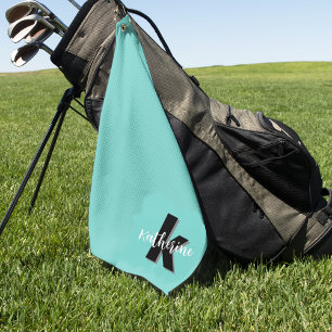 Eenvoudige Minimalistische Monogram Beginletters Golfhanddoek