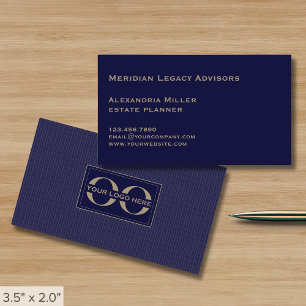 Eenvoudige minimalistische Navy Blue Company Logo Visitekaartje