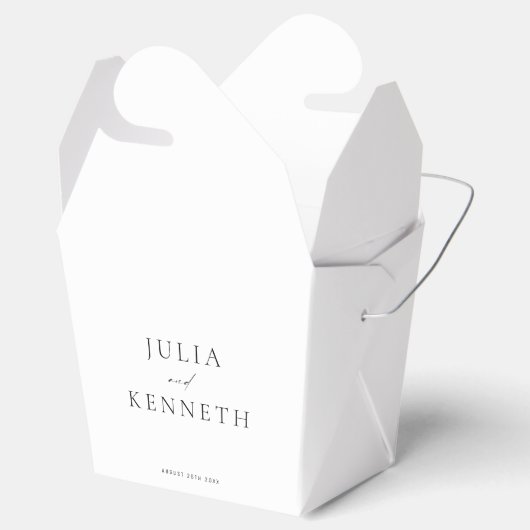 Eenvoudige minimalistische neutrale aangepaste bru bedankdoosjes (Geopend)