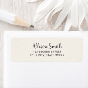 Eenvoudige Minimalistische Off White Ivoor Elegant Etiket