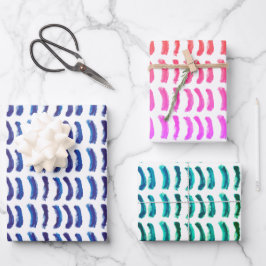 Eenvoudige minimalistische olieverf blauwe lijnen inpakpapier vel