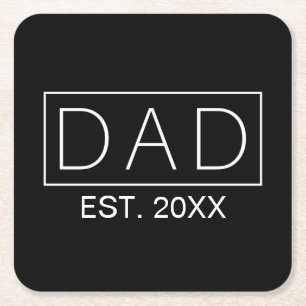 Eenvoudige minimalistische papa typografie ONDER Vierkante Kartonnen Onderzetter