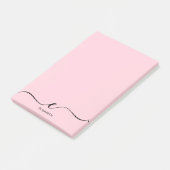 Eenvoudige minimalistische pastel roze aangepaste post-it® notes (Schuin)