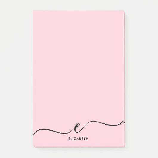 Eenvoudige minimalistische pastel roze aangepaste post-it® notes (Voorkant)