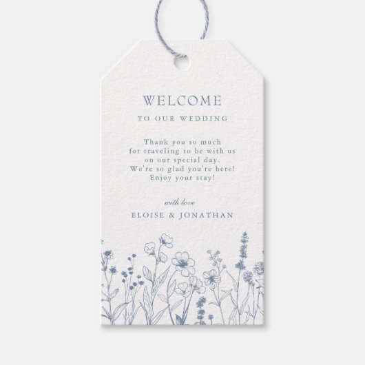 Eenvoudige minimalistische Periwinkle Wildflower b Cadeaulabel (Voorkant)