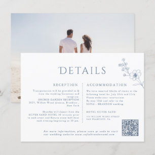 Eenvoudige minimalistische Periwinkle Wildflower b Informatiekaartje